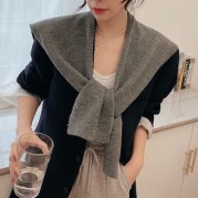 레이어드 가디건 무지 니트 어깨숄 10color DK-0163