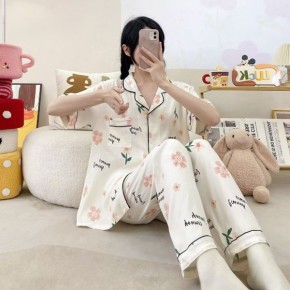 여성 긴바지 파마자 세트 반팔 홈웨어 DS-5144