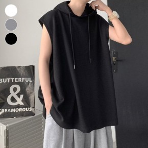 남성 루즈핏 민소매 와플 후드 티셔츠 ELC-9070