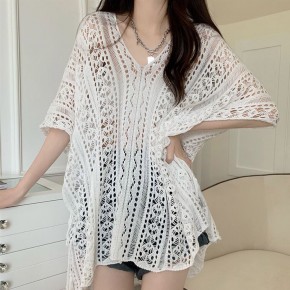 오버핏 브이넥 여름 그물 니트 LM-0448