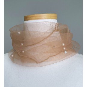 진주 망사 넥워머 목주름 가리개 스카프 LM-0486