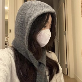 모자 머플러 일체형 보넷형 끈모자 URD-471