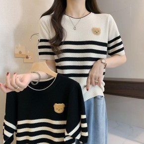 뽀글이 곰돌이 패치 반팔 티셔츠 URD-511