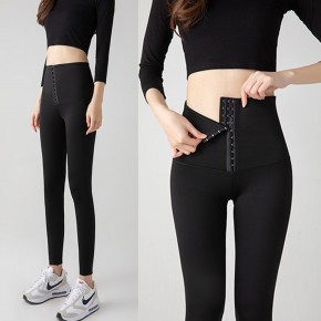 하이웨이스트 3단계 후크 복부 커버 레깅스 바지 URD-549