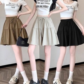 여자 통 넓은 밴딩 플레어 치마 바지 URK-504