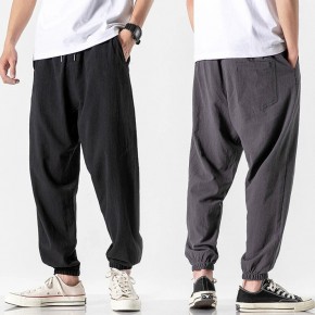 남성 여름 시원한 린넨 소재 허리 밴딩 조거 팬츠 URK-552